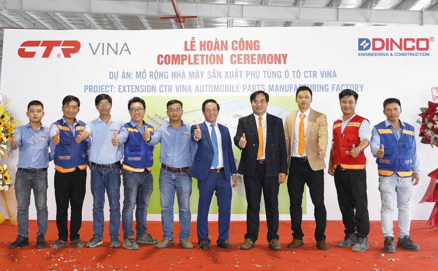CONGRATULATIONS TO THE MANAGEMENT BOARD OF EXTENSION PROJECT OF CTR VINA AUTOMOBILE PARTS MANUFACTURING FACTORY