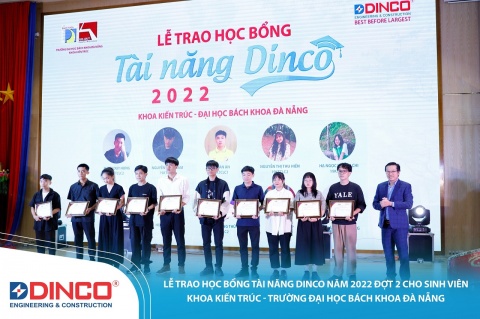 LỄ TRAO HỌC BỔNG TÀI NĂNG DINCO ĐỢT 2 CHO SINH VIÊN KHOA KIẾN TRÚC - TRƯỜNG ĐẠI HỌC BÁCH KHOA ĐÀ NẴNG